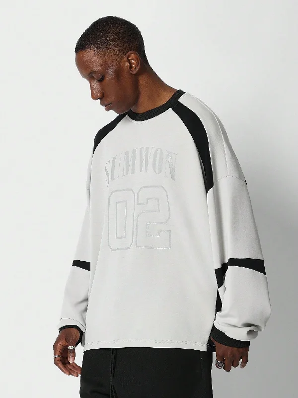 Weekend Specials to Enjoy Oversized Fit Colour Blocked Sweatshirt With Front Graphic Weekend Specials to Enjoy Oversized Fit Colour Blocked Sweatshirt With Front Graphic