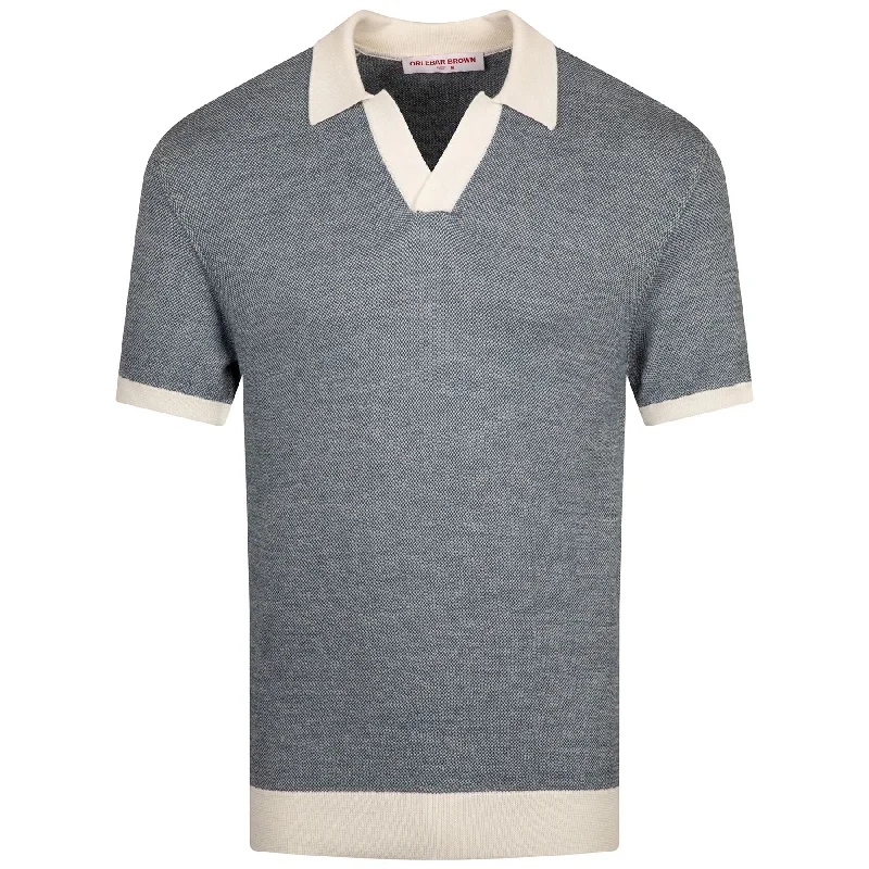 Mega Discount Horton Contrast Polo Dark Aquamarine/White Sand - AW24