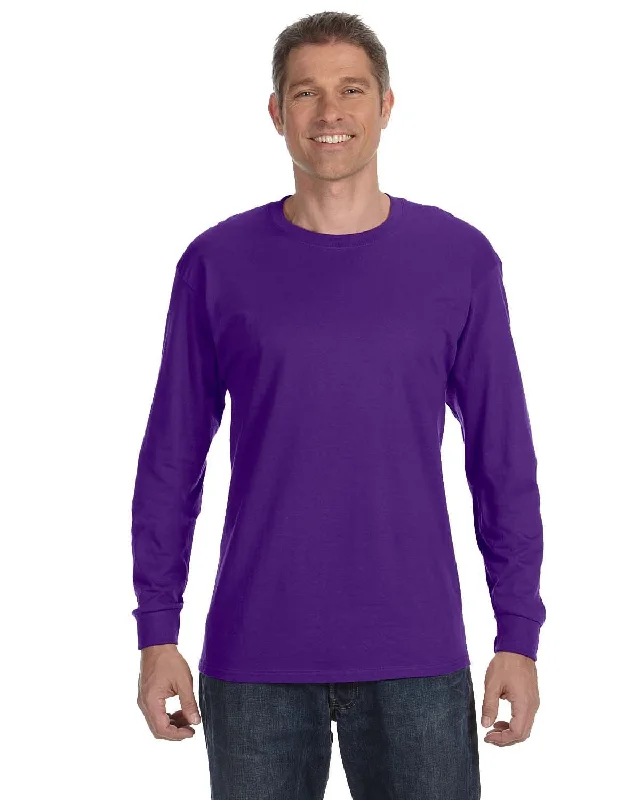 Today's Deal Hanes Tagless ComfortSoft Long Sleeve T-Shirt | Purple