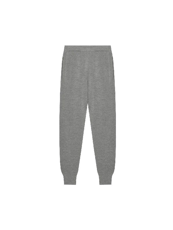 Exclusive Deal Womens Regenerative Merino Wool Track Pants—grey marl