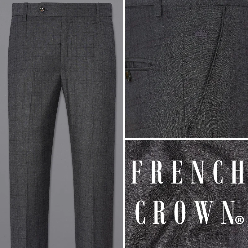 While Supplies Last Gravel Gray Plaid  Pant