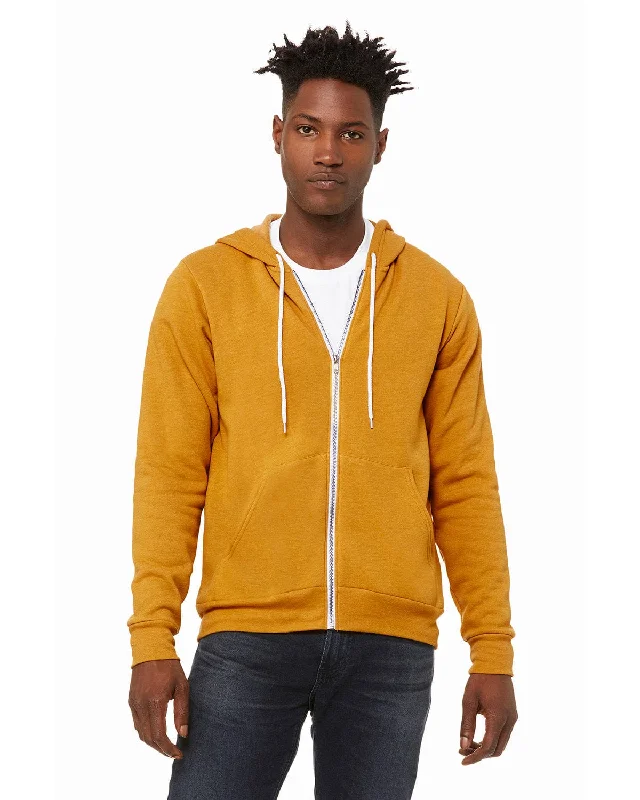 Bargain Prices Bella+Canvas Unisex Poly-Cotton Fleece Full-Zip Hoodie | Heather Mustard