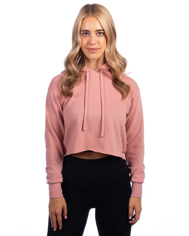 Reduced Prices Next Level Apparel Ladies Cropped Pullover Hooded Sweatshirt | Desert Pink