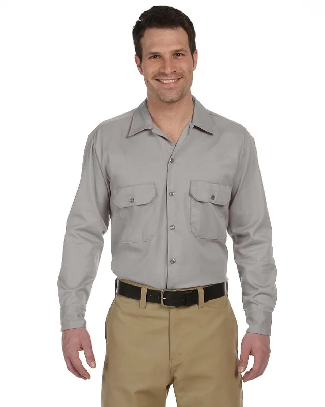 Price Fest Dickies Long Sleeve Work Shirt | Silver Gray