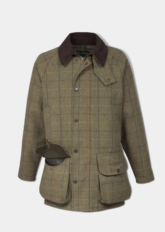 Weekend Deal Rutland Men's Tweed Waterproof Shooting Coat In Dark Moss - Regular Fit