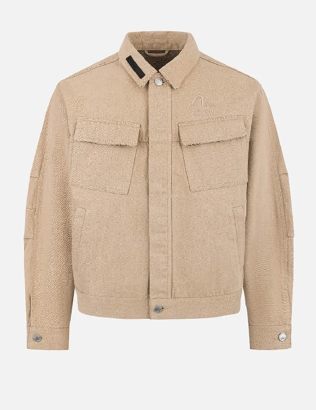 Low Prices Two Tone Distressed Relax Fit Trucker Jacket