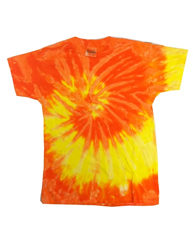 Midnight Madness Tie-Dye 100% Cotton Tie-Dyed T-Shirt | Spral Yllw/ Orng