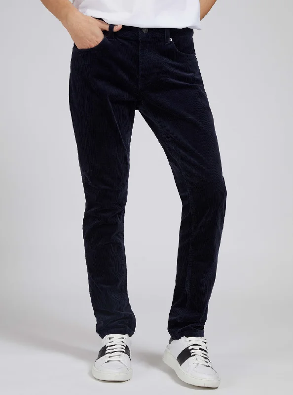 Time-Limited Offer Deep Blue Crystal Cord Skinny Pants