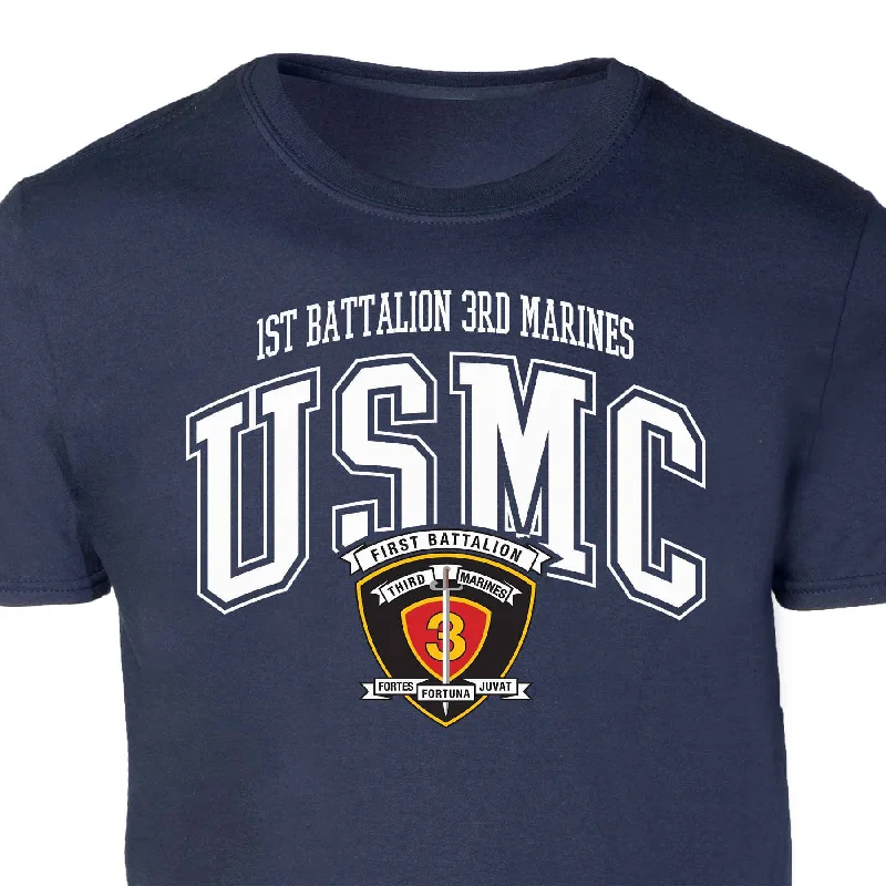 Price Rollback 1st Battalion 3rd Marines Arched Patch Graphic T-shirt